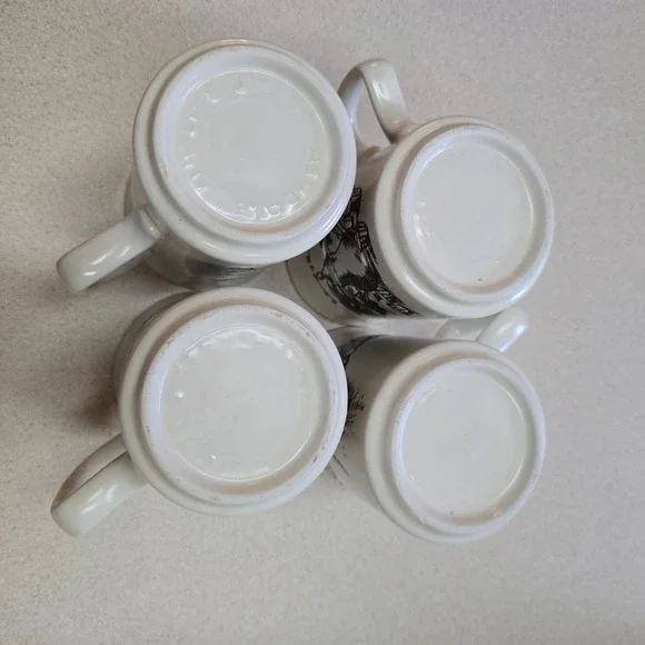 Vintage Ashdale Saudi Arabia Mug Set 5 Piece Ceramic White 1980s MADE IN England - Picture 11 of 16